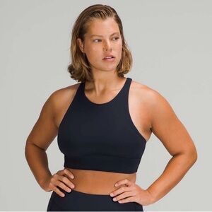 Lululemon Energy Bra High-Neck Long Line B-D Cups. Color: True Navy, Size: 4.